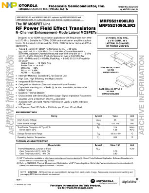 MRF5S21090L 数据手册首页