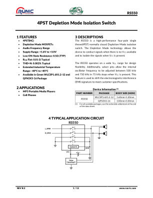 RS550 datasheet cover page