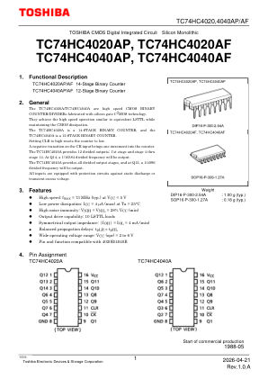TC74HC4040AF 数据手册首页