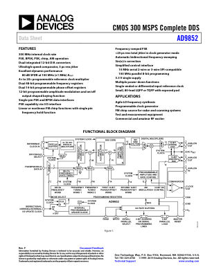 AD9852 数据手册首页