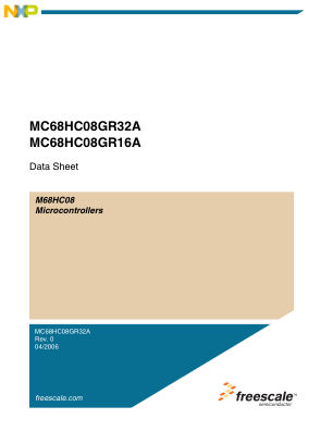 MC68HC08GR32A datasheet cover page