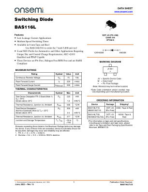 BAS116LT1 数据手册首页