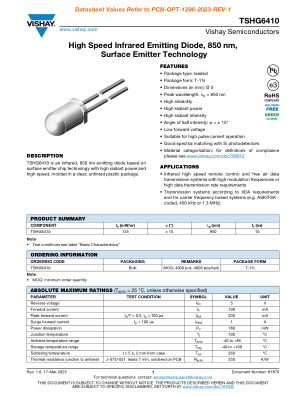 TSHG6410 datasheet cover page
