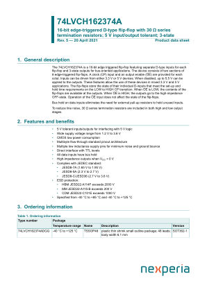 74LVCH162374ADGG118 datasheet cover page