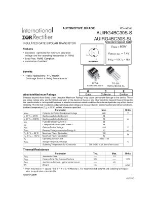 AUIRG4BC30S-S datasheet cover page