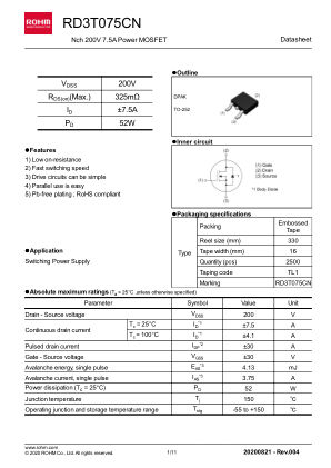 RD3T075CN 数据手册首页