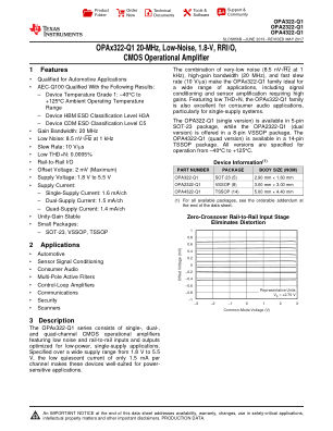 OPA4322-Q1 数据手册首页