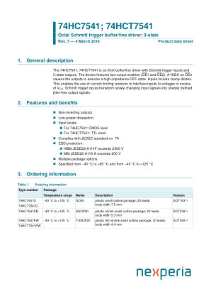 74HC7541DB datasheet cover page