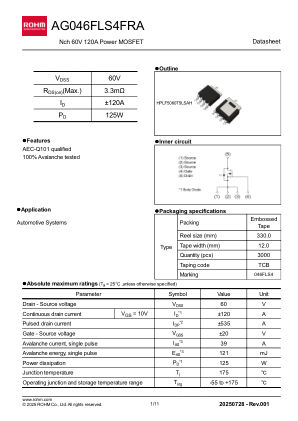 AG046FLS4FRA 数据手册首页
