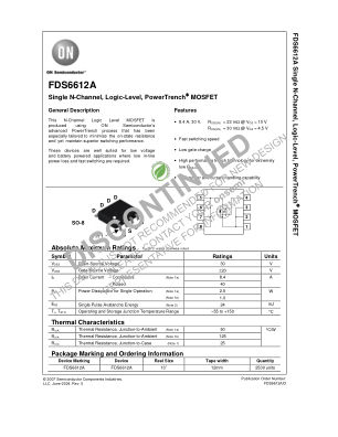 FDS6612A datasheet cover page