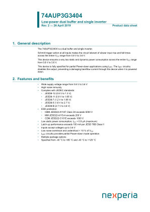74AUP3G3404GMH datasheet cover page