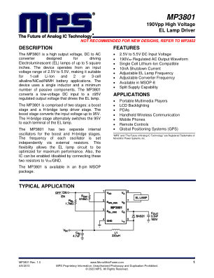 MP3801 datasheet cover page
