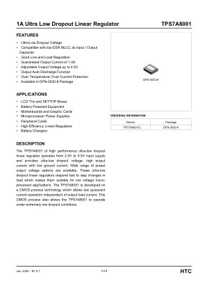 TPS7A8001 datasheet cover page