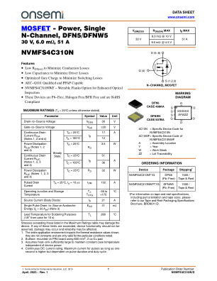 NVMFS4C310N 数据手册首页