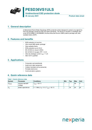PESD36VS1ULSYL datasheet cover page