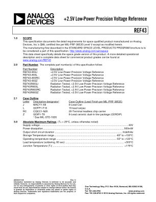 REF43S 数据手册首页