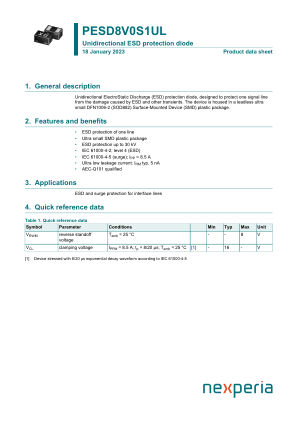 PESD8V0S1ULYL datasheet cover page