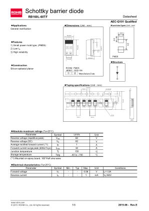 RB160L-60TF 数据手册首页