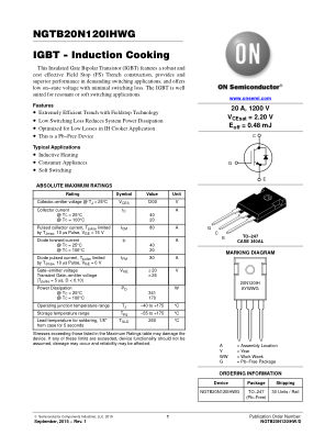 NGTB20N120IHW datasheet cover page