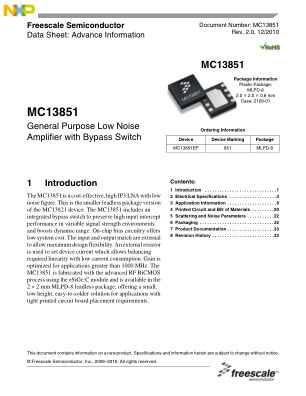 MC13851 数据手册首页