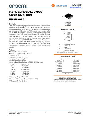 NB3N3020 datasheet cover page