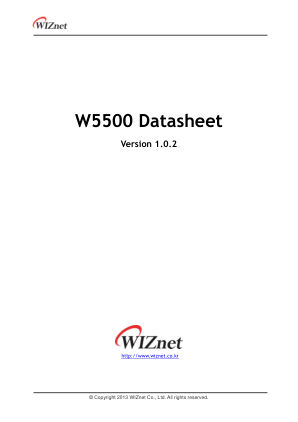 W5500 数据手册首页