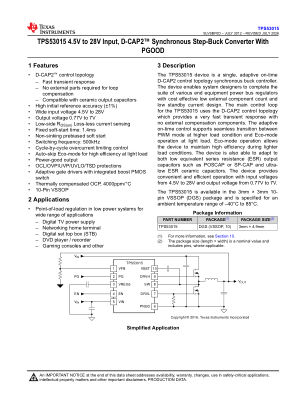 TPS53015 datasheet cover page