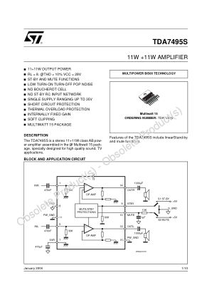 TDA7495S 数据手册首页