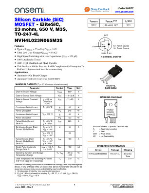 NVH4L023N065M3S 数据手册首页