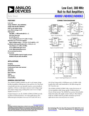 AD8061 数据手册首页