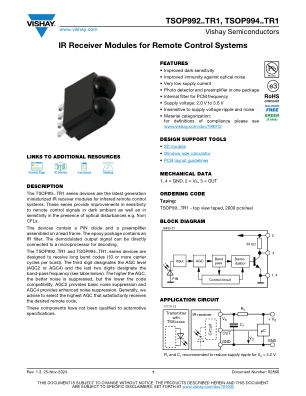 TSOP992TR1 datasheet cover page