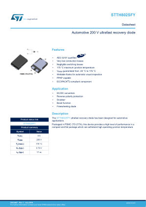 STTH802SFY datasheet cover page