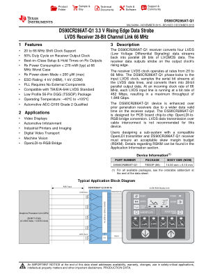 DS90CR286AT-Q1 数据手册首页