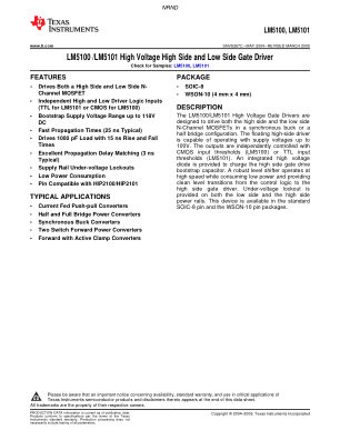 LM5101 datasheet cover page