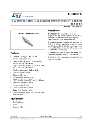 TS2007FC 数据手册首页
