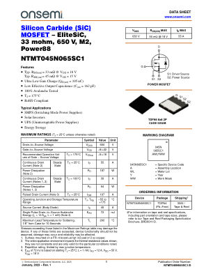 NTMT045N065SC1 数据手册首页