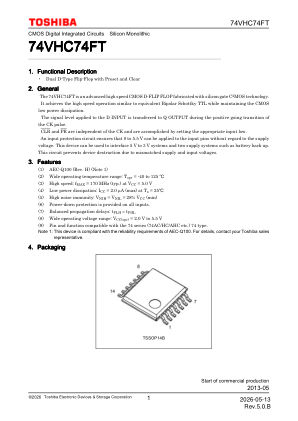 74VHC74FT datasheet cover page