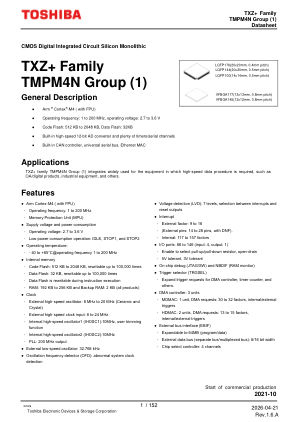 TMPM4NNF15FG datasheet cover page