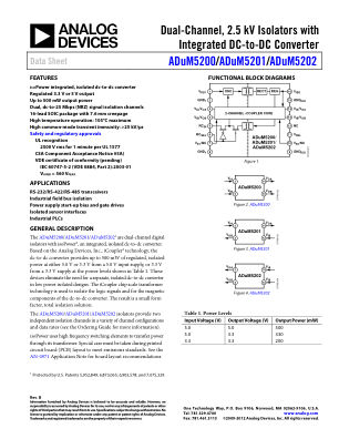 ADUM5200 datasheet cover page