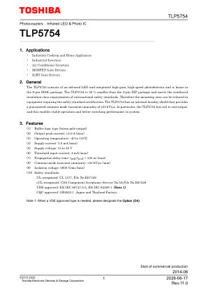 TLP5754 datasheet cover page