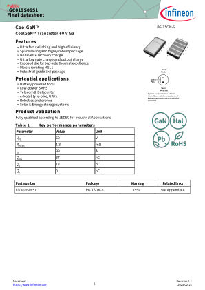 IGC019S06S1 datasheet cover page