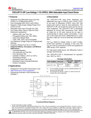 CDCLVP111-SP datasheet cover page
