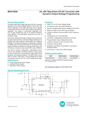 MAX15020 datasheet cover page