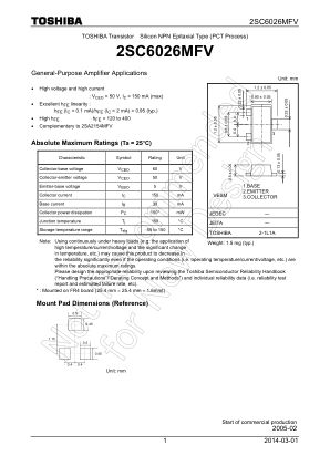 2SC6026MFV datasheet cover page