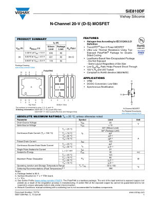 SIE810DF datasheet cover page