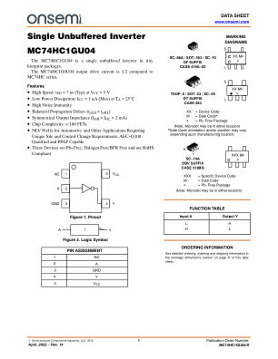 MC74HC1GU04 数据手册首页