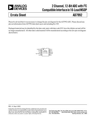 AD7992ERRATA 数据手册首页