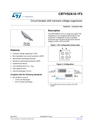 CBTVS2A16-1F3 datasheet cover page
