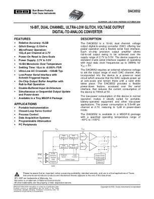 DAC8552 datasheet cover page