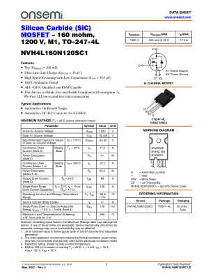 NVH4L160N120SC1 数据手册首页